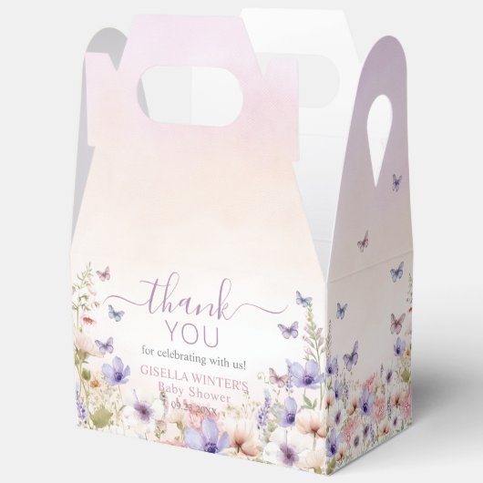 Ballotins Papillons Fleurs sauvages violets rose bébé en fle (Ouvrir)