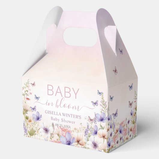 Ballotins Papillons Fleurs sauvages violets rose bébé en fle (Verso)