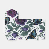 Ballotins Papillons floraux magenta violet victorien (Déplié)