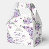 Ballotins Papillons floraux violets Lilac Silver Tiara Gable (Verso)