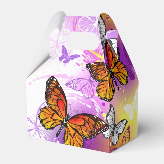 Ballotins Papillons monarques sur fond violet (Verso)