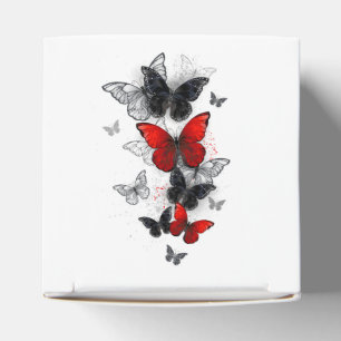 Ballotins Papillons noirs et rouges volants