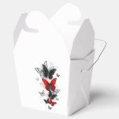 Ballotins Papillons noirs et rouges volants (Ouvert)