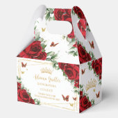 Ballotins Papillons rouges floraux Anniversaire Quinceañera  (Verso)