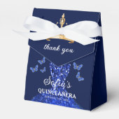 Ballotins Papillons Royal Blue Floral Quinceañera (Verso)