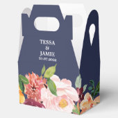 Ballotins Paprika Bourgogne Floral Wedding Favor Box (Ouvert)