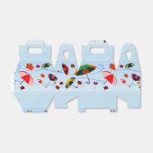 Ballotins Parapluies colorés sur bleu (Déplié)