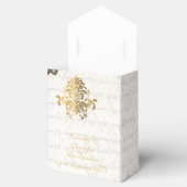 Ballotins Parchemin blanc traditionnel et mariage damassé or (Ouvert)