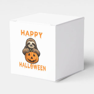 Ballotins Paresseux mignon drôle tenant une citrouille