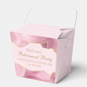 Ballotins Partie de retraite chic Pink Gold Agate personnali