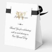 Ballotins Partie d'engagement Monogramme blanc & or Chic (Verso)