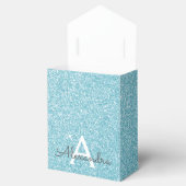 Ballotins Parties scintillant Aqua Bleu turquoise et Monogra (Ouvert)