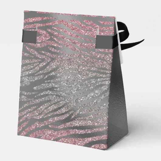 Ballotins Parties scintillant Argent Pink Zebra Imprimer Ann (Arrière)