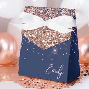 Ballotins Parties scintillant bleu bleu marine Blush Nom du 