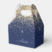 Ballotins Parties scintillant Bleu de la Marine d'or Script  (Verso)