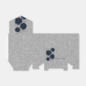 Ballotins Parties scintillant bleu marine et argent Feuilles (Déplié)