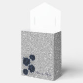 Ballotins Parties scintillant bleu marine et argent Feuilles (Ouvert)