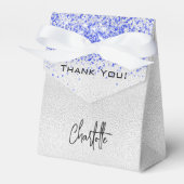 Ballotins Parties scintillant bleu roi argent pétille nom me (Verso)