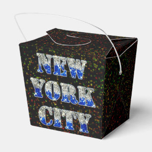 Ballotins Parties scintillant bleues en argent de New York