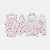 Ballotins Parties scintillant cerise en fleurs Merci personn (Déplié)