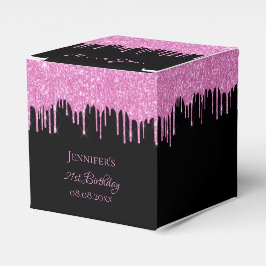 Ballotins Parties scintillant d'anniversaire noir rose parti (Verso)