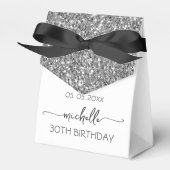 Ballotins Parties scintillant d'argent Monogramme Nom Script (Verso)