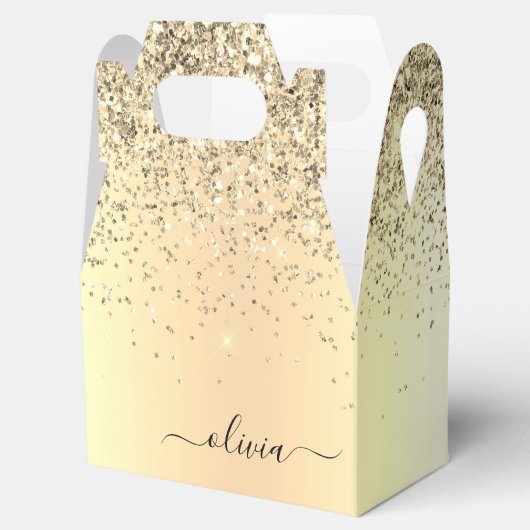 Ballotins Parties scintillant d'or Monogramme métallique Nom (Ouvert)