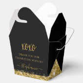 Ballotins Parties scintillant d'or noir Confetti Mini Takeou (Ouvert)