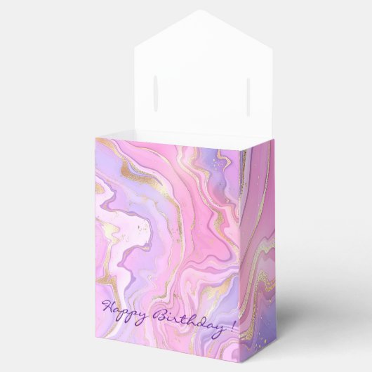 Ballotins Parties scintillant en marbre rose violet or (Ouvert)