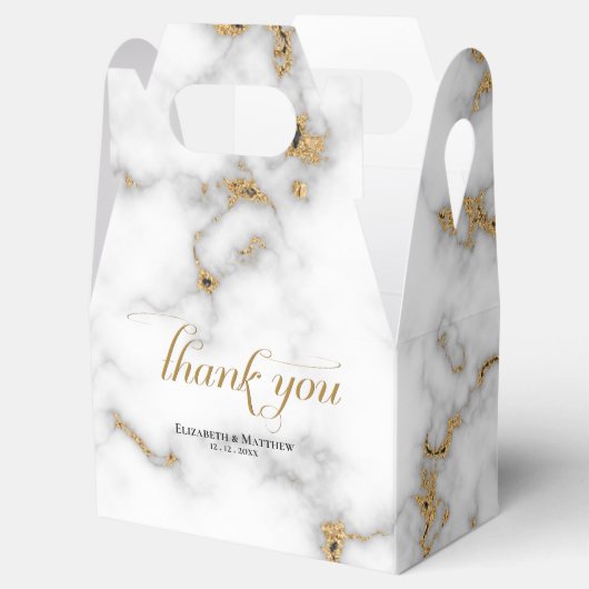 Ballotins Parties scintillant en or marbre Merci Mariage (Ouvert)