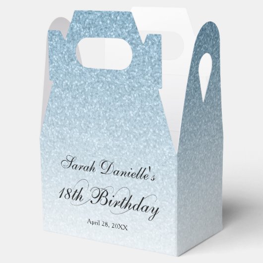 Ballotins Parties scintillant en verre bleu clair personnali (Ouvert)