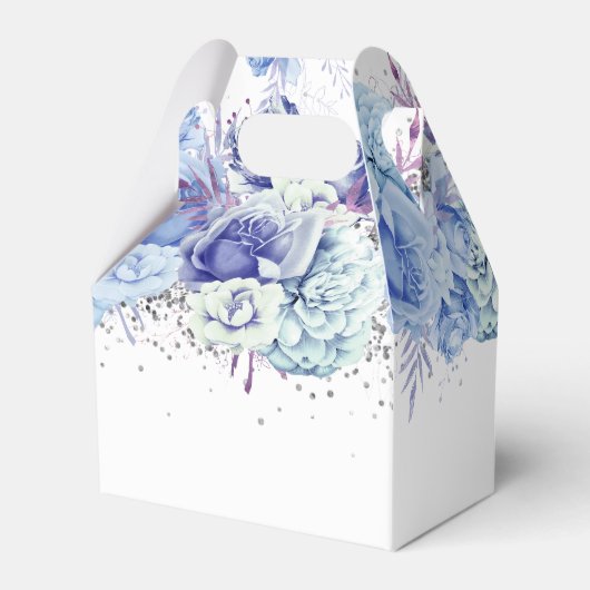 Ballotins Parties scintillant florale Bleu clair Joyeux 15e (Arrière)