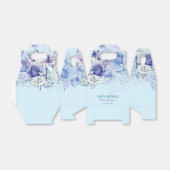 Ballotins Parties scintillant florale Bleu clair Joyeux anni (Déplié)