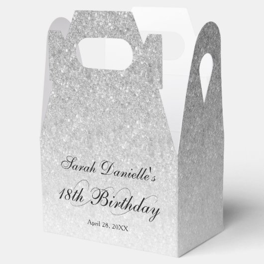 Ballotins Parties scintillant Glam argent personnalisé (Ouvert)