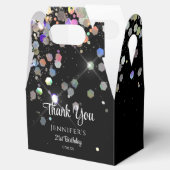 Ballotins Parties scintillant holographique Merci noir éléga (Ouvert)