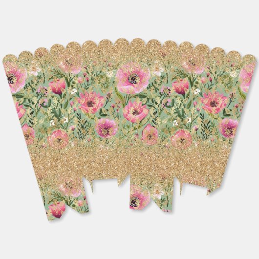 Ballotins Parties scintillant moderne rose vert Floral Chic  (Déplié)