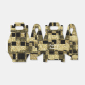 Ballotins Parties scintillant Noir & Or Carrés Chic Party Fa (Déplié)