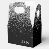 Ballotins Parties scintillant noire argent Monogramme Nom de (Ouvert)