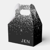 Ballotins Parties scintillant noire argent Monogramme Nom de (Verso)