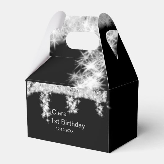 Ballotins Parties scintillant noire en argent ajouter le nom (Arrière)