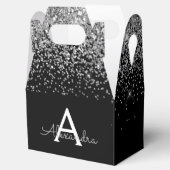 Ballotins Parties scintillant noire en argent et monogramme  (Ouvert)