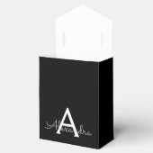 Ballotins Parties scintillant noire en argent et monogramme  (Ouvert)