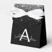 Ballotins Parties scintillant noire en argent et monogramme  (Verso)