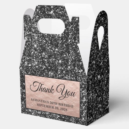 Ballotins Parties scintillant noire Rose Or 50e anniversaire (Ouvert)
