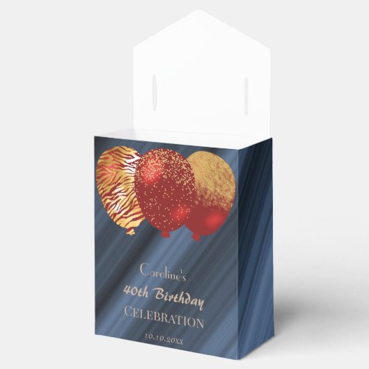 Ballotins Parties scintillant or Ballons rouges Merci (Ouvert)