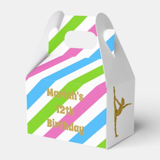 Ballotins Parties scintillant rayée colorée Gymnaste Boîte à (Verso)