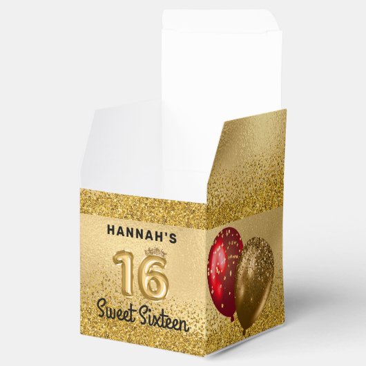 Ballotins Parties scintillant rouge or Ballons doux 16 Setee (Ouvert)