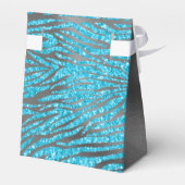 Ballotins Parties scintillant Silver Foil Blue Zebra Imprime (Arrière)