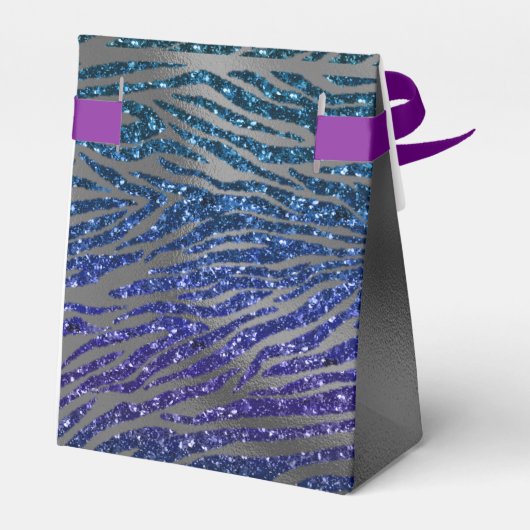 Ballotins Parties scintillant Silver Foil Dark Blue Zebra Im (Arrière)