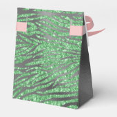 Ballotins Parties scintillant Silver Foil Green Zebra Imprim (Arrière)